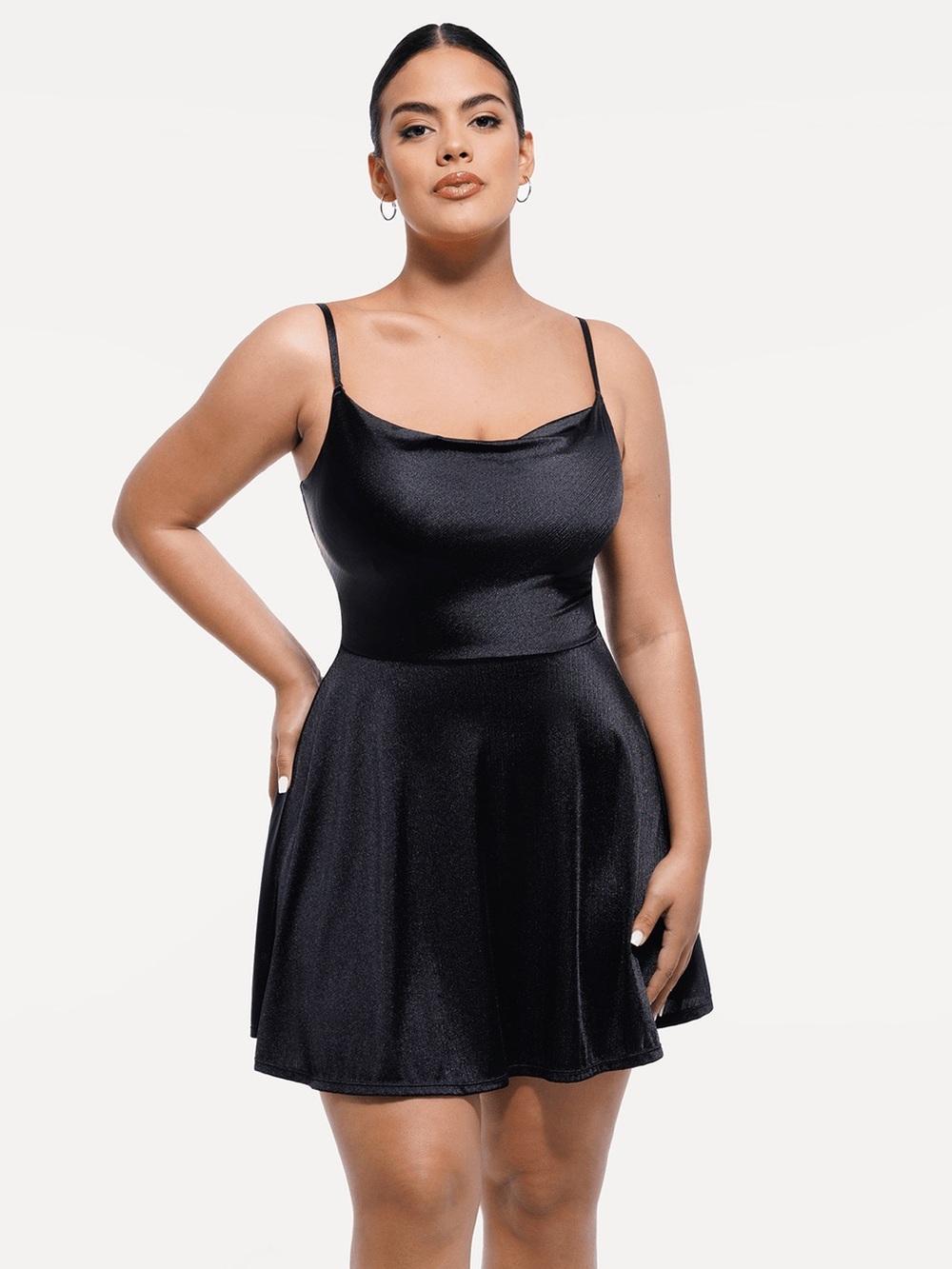 Popilush Shapewear Strappy Cowl Neck Tummy Control Flare Dress Size Medium